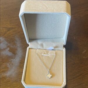 Elegant Silver Clover Pendant Necklace